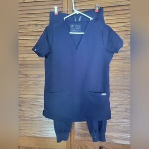 FIGS Techical Set 2 Pc Womans Navy Blue Scrubs Set Size XS